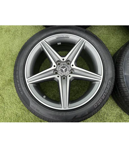 5x112 18" Mercedes AMG E-Class gyári kétszéles alufelni 275/40 R18 245/45 R18 nyári gumikkal 3